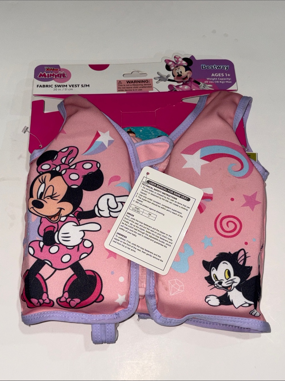 Minnie Mouse Pink Fabric Swim Vest for Kids